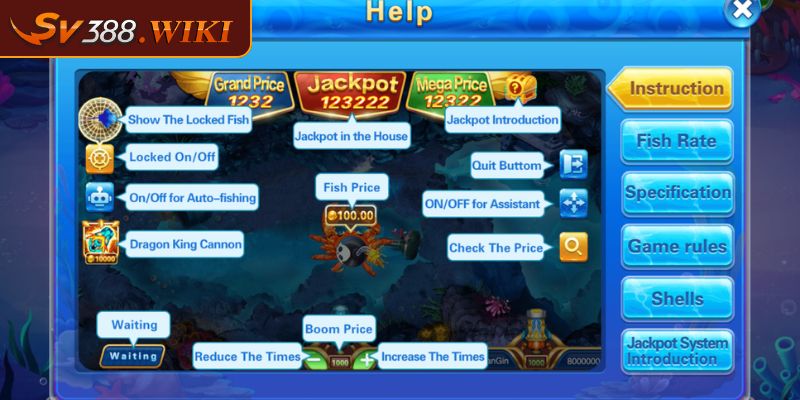 Jackpot Fishing SV388 - Khám Phá Biển Sâu Săn Thưởng Khủng 2 Các quy định cơ bản trong game Jackpot Fishing cần biết